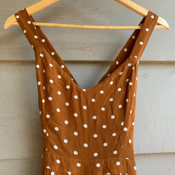 AE Polka Dot Tie Back Jumpsuit in burnt orange - Picture 4 of 8